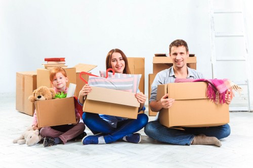 Charity donation items prepared for reuse during a St John's Wood move